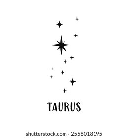 Constellation horoscope. Taurus astronomical star constellation. Constellation minimalistic vector illustration