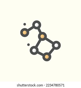  constellation icon, isolated space colored outline icon in light blue background, perfect for website, blog, logo, graphic design, social media, UI, mobile app