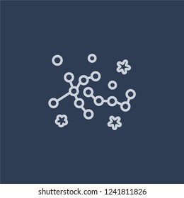 Constellation icon. Constellation linear design concept from Astronomy collection. Simple element vector illustration on dark blue background.