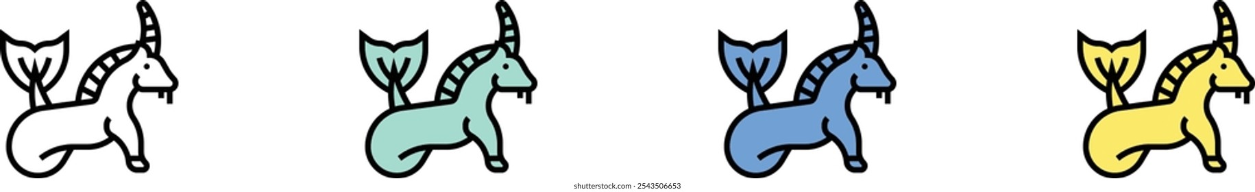 constellation icon. Outline, Green, Blue and Yellow Style Design Isolated On White Background