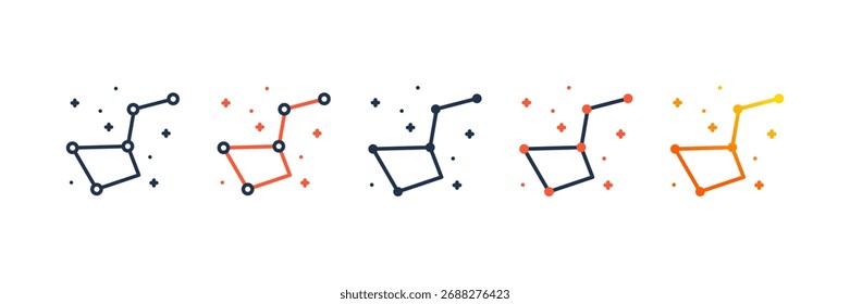Conjunto de iconos de Constellation colección de estilos múltiples