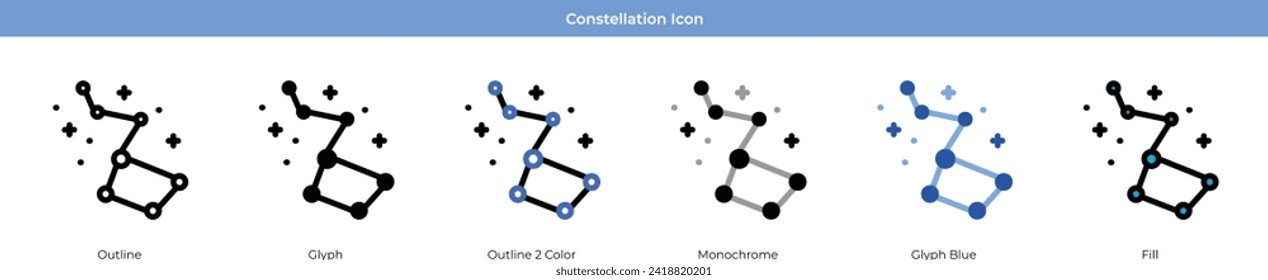 Constellation Icon Set Vector Design