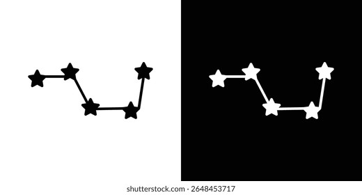Coleção de símbolos de ícone de constelação. Ilustração de stock de vetor plano.