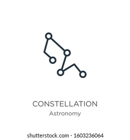 Constellation icon. Thin linear constellation outline icon isolated on white background from astronomy collection. Line vector sign, symbol for web and mobile