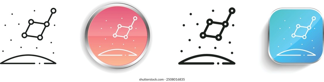 constellation icon. Thin Linear, Regular and Button Style Design Isolated On White Background