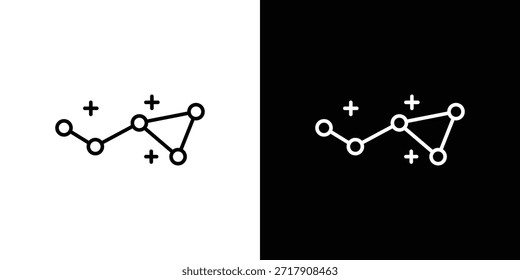 Constellation icons black and white vector, line icon set.