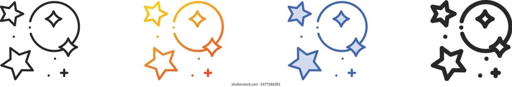 constellation icon.Thin Linear, Gradient, Blue Stroke and bold Style Design Isolated On White Background