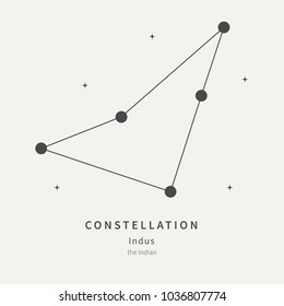 The Constellation Of Indus. The Indian - linear icon. Vector illustration of the concept of astronomy