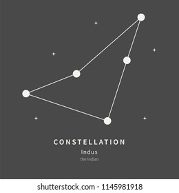 The Constellation Of Indus. The Indian - linear icon. Vector illustration of the concept of astronomy