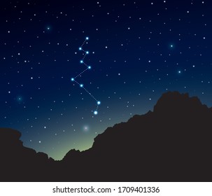 Constellation Lacerta in deep space