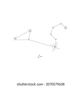 Constellation Leo, horoscope, stars, astrology. Line illustration, vector.