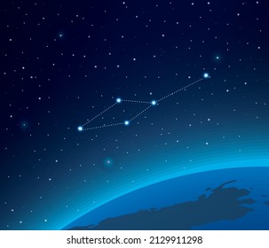 Constellation Leo Minor With Planet In Deep Space 