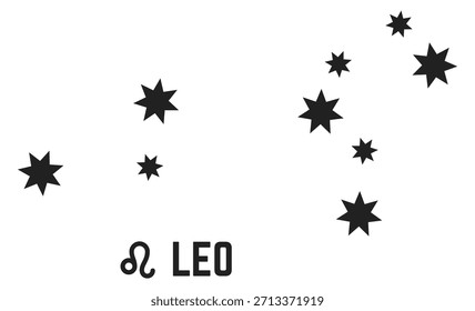 A constellation of Leo is shown in the sky