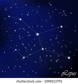 constellation Lepus in the starry sky