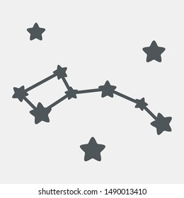 Constellation Lesser Bear, ursa minor, little dipper quality vector illustration cut