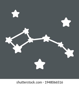 Constellation Lesser Bear, ursa minor, little dipper quality vector illustration cut