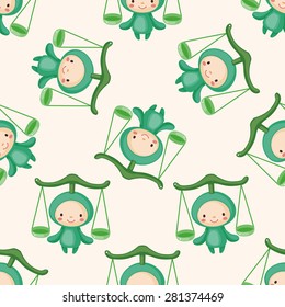 Constellation Libra , cartoon seamless pattern background