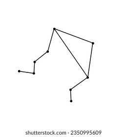 Constellation Libra graphic made from stars. Zodiac for astrological horoscopes and esoteric posters