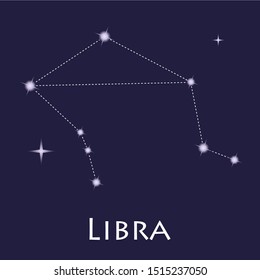 constellation Libra on a dark background, vector illustration