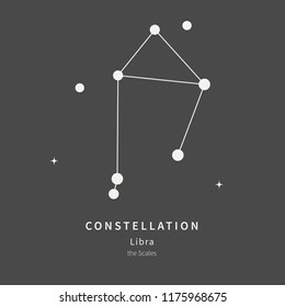 The Constellation Of Libra. The Scales - linear icon. Vector illustration of the concept of astronomy