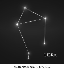 Constellation Libra Zodiac Sign. Vector Illustration. Eps 10