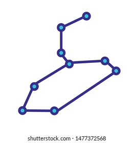 Constellation line filled line icon logo design