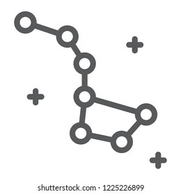 Constellation line icon, space and star, big dipper sign, vector graphics, a linear pattern on a white background, eps 10.
