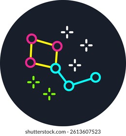Constellation Line Multi Colour Circle