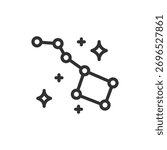 Constellation, linear icon. Stars and night sky observation. Line with editable stroke.
