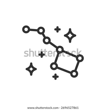 Constellation, linear icon. Stars and night sky observation. Line with editable stroke.
