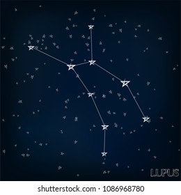 constellation Lupus in the starry sky