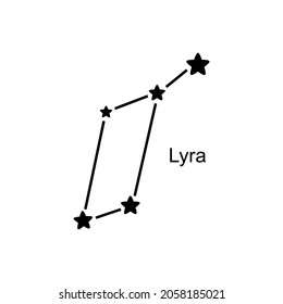Constellation Lyra on white background, vector illustration