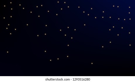 Constellation Map. Astronomical Print. Beautiful Cosmic Sky with Many Stars.     Dark Galaxy Pattern. Vector Space Stars Background.