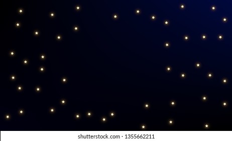Constellation Map. Astronomical Print. Beautiful Cosmic Sky with Many Stars.     Blue Galaxy Pattern. Vector Space Stars Background.