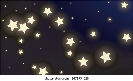 Constellation Map. Astronomical Print. Beautiful Cosmic Sky with Many Stars.     Gradient Blue Galaxy Pattern. Vector Constellation Map Background.