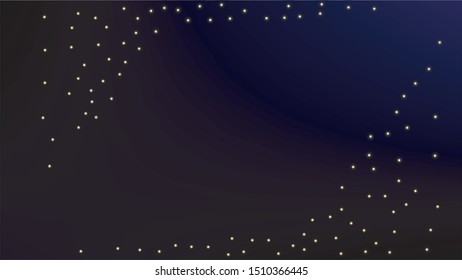 Constellation Map. Astronomical Print. Blue Galaxy Pattern. Shining Cosmic Sky with Many Stars.     Vector Milky Way Background.