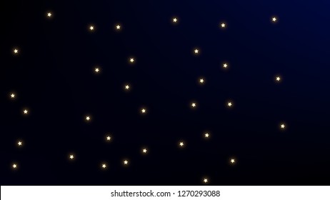 Constellation Map. Astronomical Print. Mystic Cosmic Sky with Many Stars.     Night Galaxy Pattern. Vector Space Stars Background.