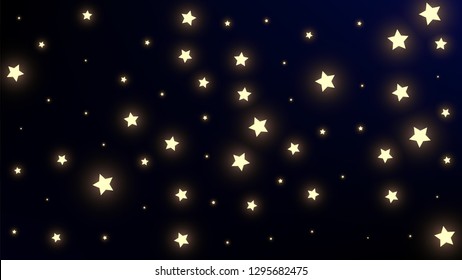 Constellation Map. Astronomical Print. Mystic Cosmic Sky with Many Stars.     Dark Blue Galaxy Pattern. Vector Nebula Space Background.