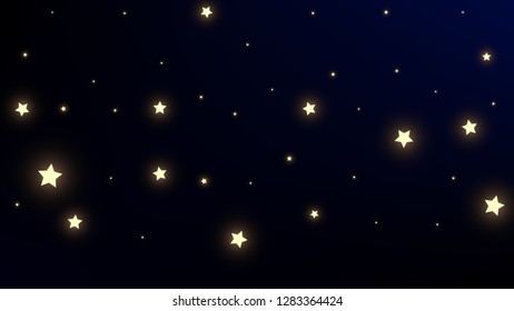 Constellation Map. Astronomical Print. Shining Cosmic Sky with Many Stars.     Dark Blue Galaxy Pattern. Vector Stars Background.