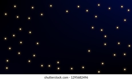 Constellation Map. Beautiful Cosmic Sky with Many Stars.     Astronomical Print. Dark Blue Galaxy Pattern. Vector Space Stars Background.