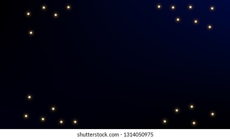 Constellation Map. Blue Galaxy Pattern. Beautiful Cosmic Sky with Many Stars.     Astronomical Print. Vector Constellation Pattern.