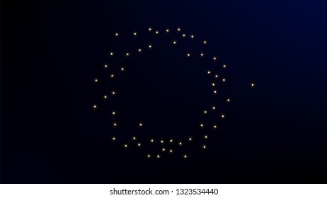 Constellation Map. Dark Blue Galaxy Pattern. Mystic Cosmic Sky with Many Stars.     Astronomical Print. Vector Space Stars Background.