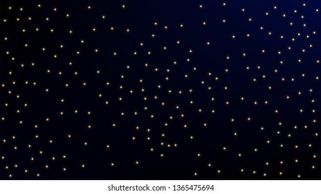 Constellation Map. Dark Blue Galaxy Pattern. Shining Cosmic Sky with Many Stars.     Astronomical Print. Vector Milky Way Background.