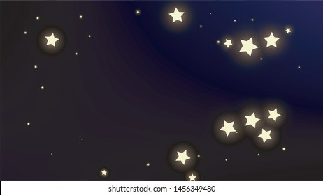 Constellation Map. Dark Blue Galaxy Pattern. Mystic Cosmic Sky with Many Stars.     Astronomical Print. Vector Space Stars Background.