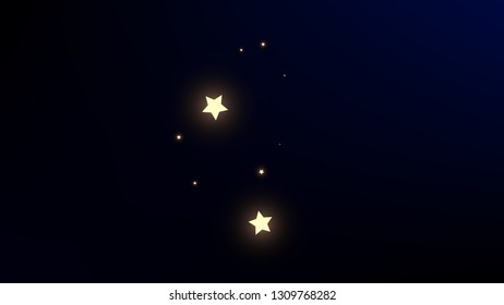 Constellation Map. Dark Galaxy Pattern. Astronomical Print. Beautiful Cosmic Sky with Many Stars.     Vector Nebula Space Background.