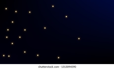 Constellation Map. Dark Galaxy Pattern. Mystic Cosmic Sky with Many Stars.     Astronomical Print. Vector Milky Way Background.