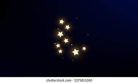 Constellation Map. Gradient Blue Galaxy Pattern. Astronomical Print. Mystic Cosmic Sky with Many Stars.     Vector Space Stars Background.