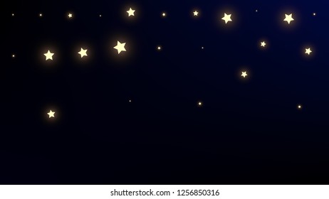 Constellation Map. Magic Cosmic Sky with Many Stars.     Blue Galaxy Pattern. Astronomical Print. Vector Stars Background.