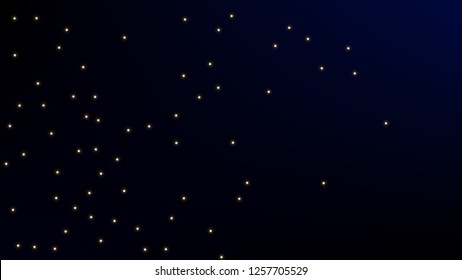 Constellation Map. Mystic Cosmic Sky with Many Stars.     Dark Galaxy Pattern. Astronomical Print. Vector Sky Cosmos Background.