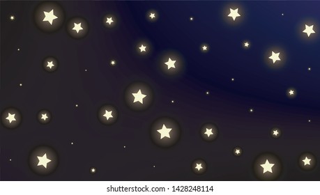 Constellation Map. Mystic Cosmic Sky with Many Stars.     Astronomical Print. Dark Blue Galaxy Pattern. Vector Zodiac Sky Background.